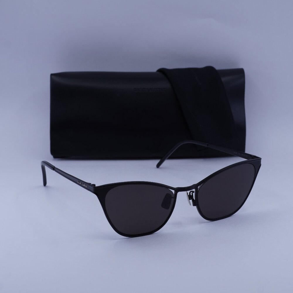 Saint Laurent SL409 002 Cat Eye Sunglasses - Black/Black